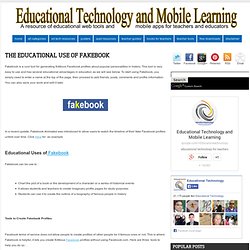 The Educational Use of Fakebook