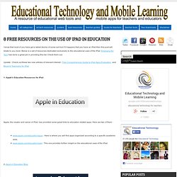 8 Free Resources on The Use of iPad in Education