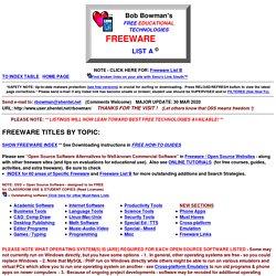 Bob Bowman's Freeware list for Educational Technology