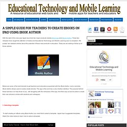 A Simple Guide for Teachers to Create eBooks on iPad using iBook Author
