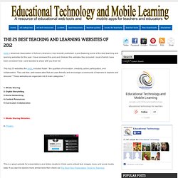 The 25 Best Teaching and Learning Websites of 2012