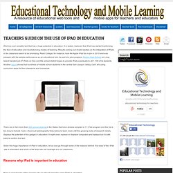 Teachers Guides on The Use of iPad in education