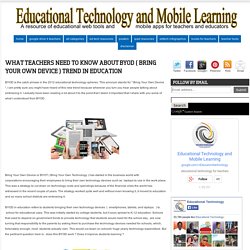 What Teachers Need to Know about BYOD ( Bring Your Own Device ) Trend in Education