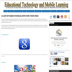 A List of Great Google Apps for your iPad