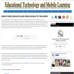 Great Free Lesson Plans from Google to Teachers