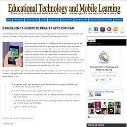 Educational Technology and Mobile Learning: 8 Excellent Augmented Reality Apps for iPad