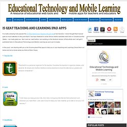 15 Geat Teaching and Learning iPad Apps
