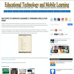 Hot Apps to Improve Learner`s Thinking Skills for Free