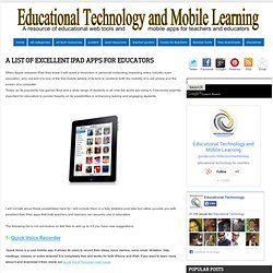 A List of Excellent iPad Apps for Educators