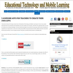 3 Awesome Apps for Teachers to Create their Own Apps