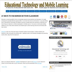 21 Ways to Use Edmodo in your Classroom