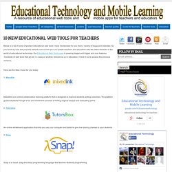 10 New Educational Web Tools for Teachers