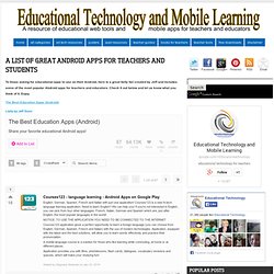 A List of Great Android Apps for Teachers and Students