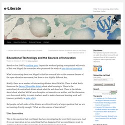 Educational Technology and the Sources of Innovation