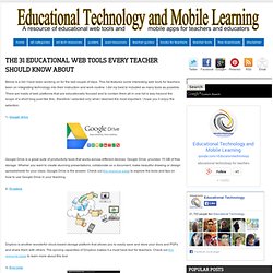 The 31 Educational Web Tools Every Teacher Should Know about