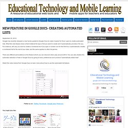 New Feature in Google Docs- Creating Automated Lists