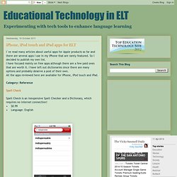iPhone, iPod touch and iPad apps for ELT
