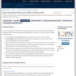 Evaluate OER - Open Educational Resources (OER) - LibGuides at University of Illinois at Urbana-Champaign