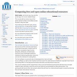 Composing free and open online educational resources - Wikiversi