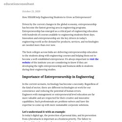 How JISIASR help Engineering Students to Grow as Entrepreneurs? — educationconsultant