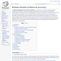 Reforma educativa en México de 2012-2013