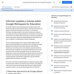 Informar a padres y tutores sobre G Suite para Centros Educativos - Ayuda de Administrador de G Suite