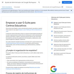 Empezar a usar G Suite para Centros Educativos - Ayuda de Administrador de Google Workspace