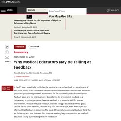 Why Medical Educators May Be Failing at Feedback