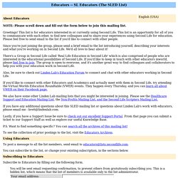 Educators Info Page