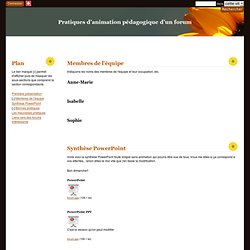 Pratiques d'animation pédagogique d'un forum