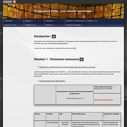 Préparation C2i2e : mon dossier numérique.
