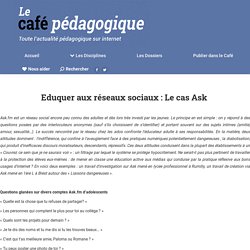 Eduquer aux réseaux sociaux : Le cas Ask