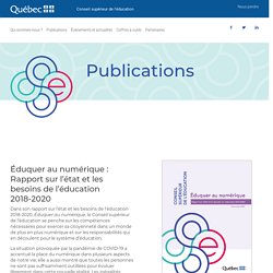 Éduquer au numérique : Rapport sur l’état et les besoins de l’éducation 2018-2020 - CSE