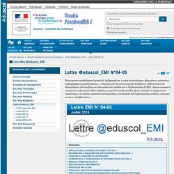 Lettre @eduscol_EMI N°04-05 — Enseigner avec le numérique