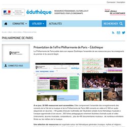 Offre Philharmonie de Paris – Éduthèque