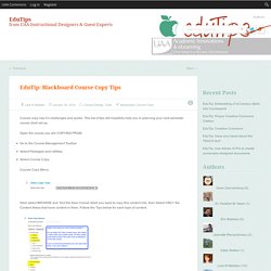 EduTip: Blackboard Course Copy Tips