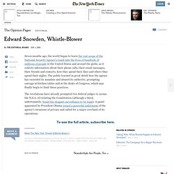 Edward Snowden, Whistle-Blower