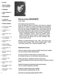 Eeva Liisa MANNER - BO CARPELAN