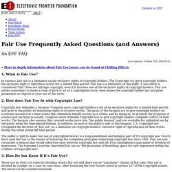 EFF: Fair Use FAQ
