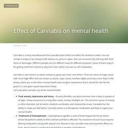 Effect of Cannabis on mental health
