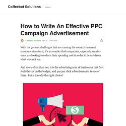 How to Write An Effective PPC Campaign Advertisement