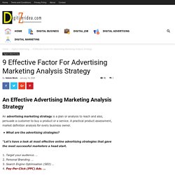 9 Effective Factor For Advertising Marketing Analysis Strategy