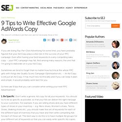 9 Tips to Write Effective Google AdWords Copy