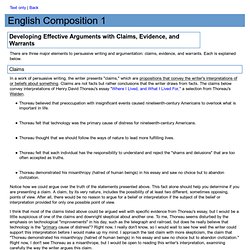 ENG 1001: Effective Arguments with Claims, Evidence, and Warrants