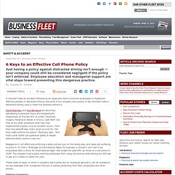 6 Keys to an Effective Cell Phone Policy - Articles - Safety & Accident - Business Fleet
