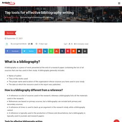 Tools for Effective Bibliography Writing