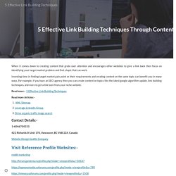 5 Effective Link Building Techniques Through Content Marketing - eGoodMedia