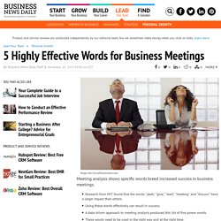 The Most Effective Words for Business Meetings