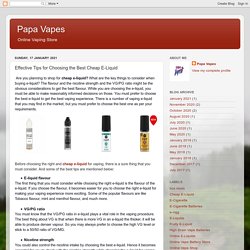 Papa Vapes: Effective Tips for Choosing the Best Cheap E-Liquid