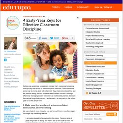 4 Early-Year Keys for Effective Classroom Discipline
